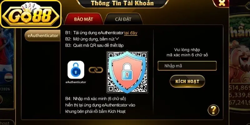 Hướng Dẫn Đăng Ký, Đăng Nhập Và Kích Hoạt Bảo Mật OTP 4 go88 Hướng dẫn đăng ký, đăng nhập và kích hoạt bảo mật OTP với những lưu ý